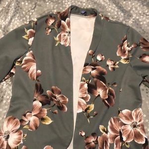 Grey and floral cardigan